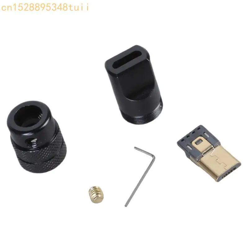 Y4QF USB 5pin Soldatura maschio Connettore in alluminio Adattatore in lega in lega per personalizzazione del cavo da 4,0 mm da