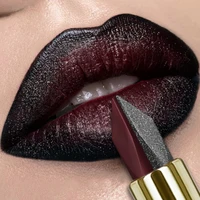 Rouge à lèvres bicolore marron noir, imperméable, mat, tasse antiadhésive, teinte diamant nacré, rouge, lèvres Sexy, maquillage, cadeaux, cosmétiques 1