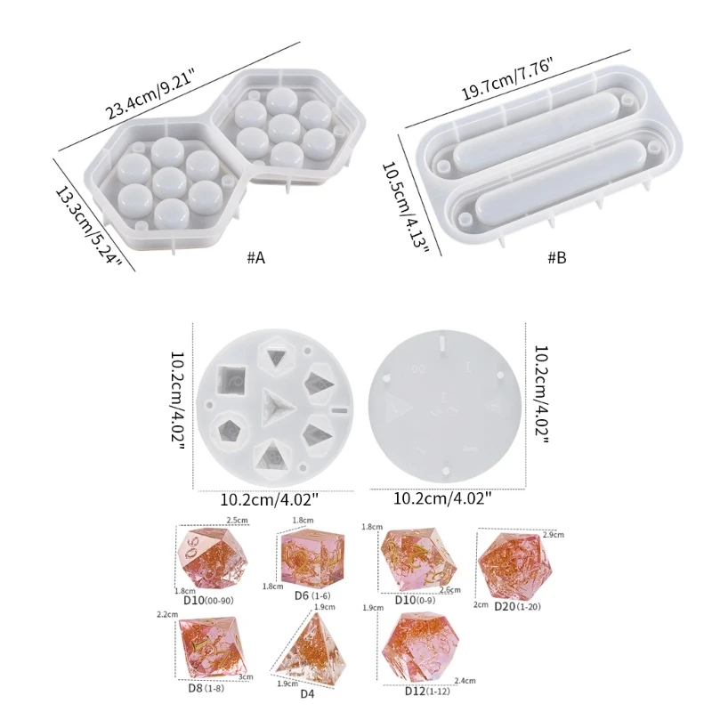 Dices arte artesanato molde cristal resina epóxi molde dados jogo digital molde silicone dropship