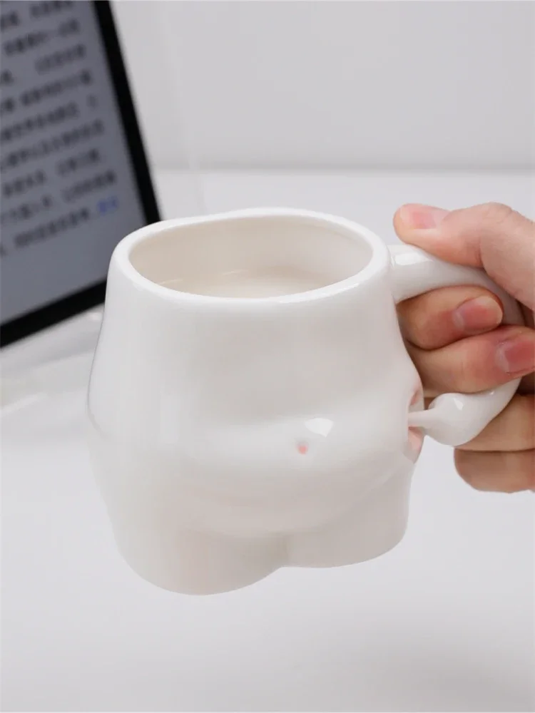 

Mug Ceramic Cute Pinching Belly Shape Japanese Style StorageMilk Coffee Drink Creative Birthday Funny Water Cup Design Sense 1Pc