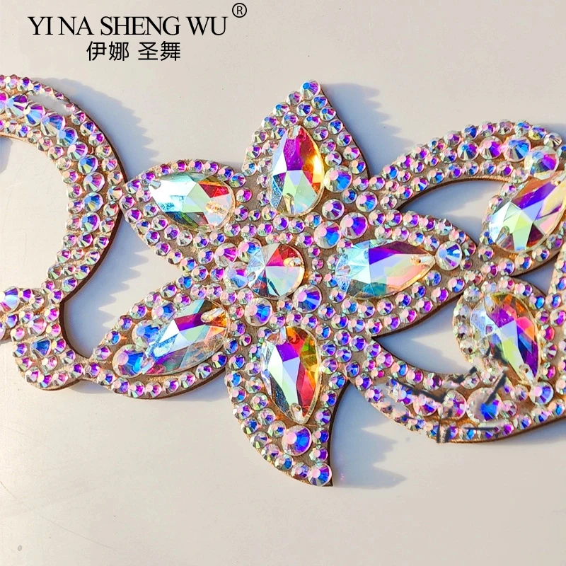 Mulheres cintura corrente cinto de dança do ventre cheio diamante dança wear acessórios indiano desempenho dança do ventre strass cinto