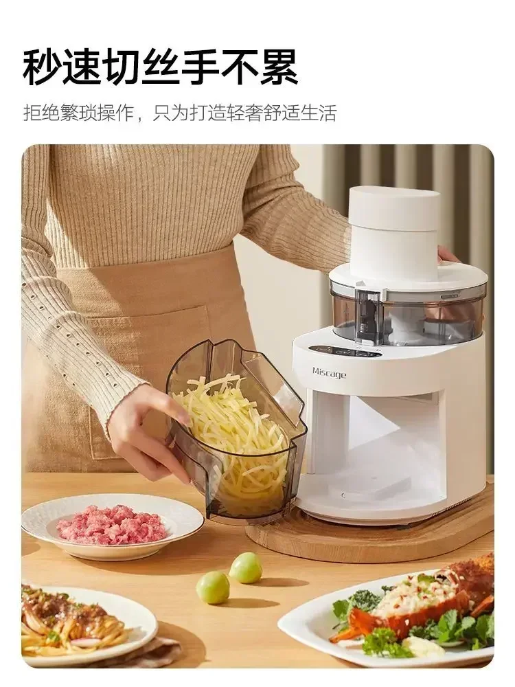 Home vegetable cutter - automatic.meat slicer and shredder. Kitchen cooking machine for shredded potato