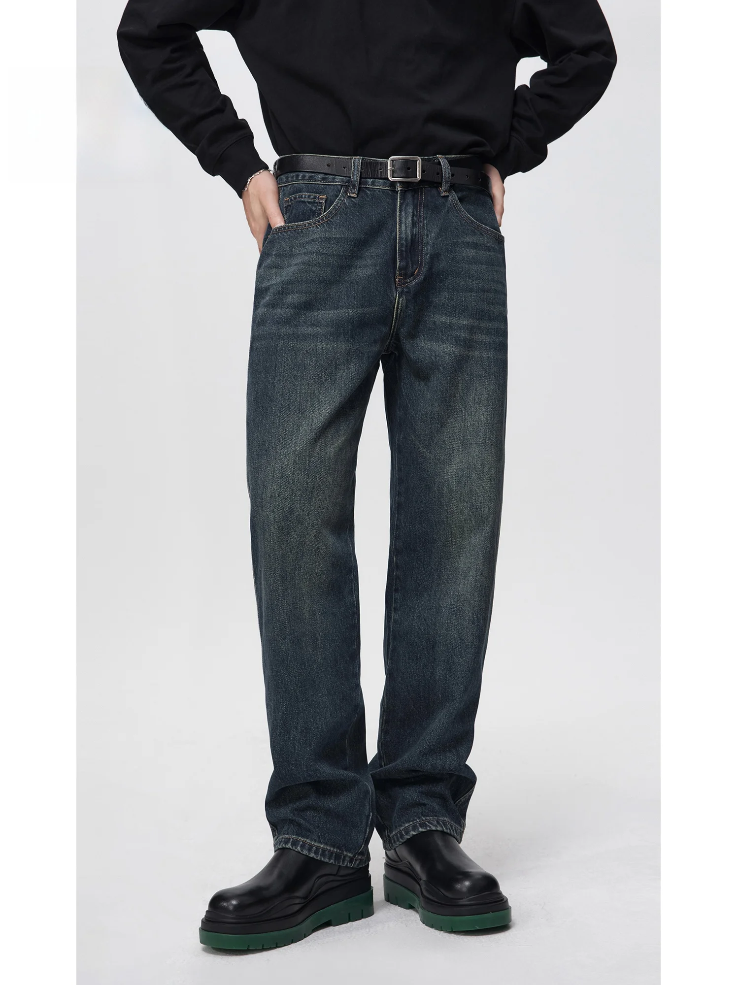 

Blue Jeans Loose Men's Summer New Wear Resistant Fashion Wash High Street American Retro Casual Pants Straight Tube Long Pants