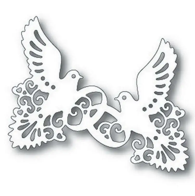 Wedding Dove Rings Metal Cutting Dies decoration Scrapbook Embossing Paper Craft Album Card Blade Punch Stencils diy