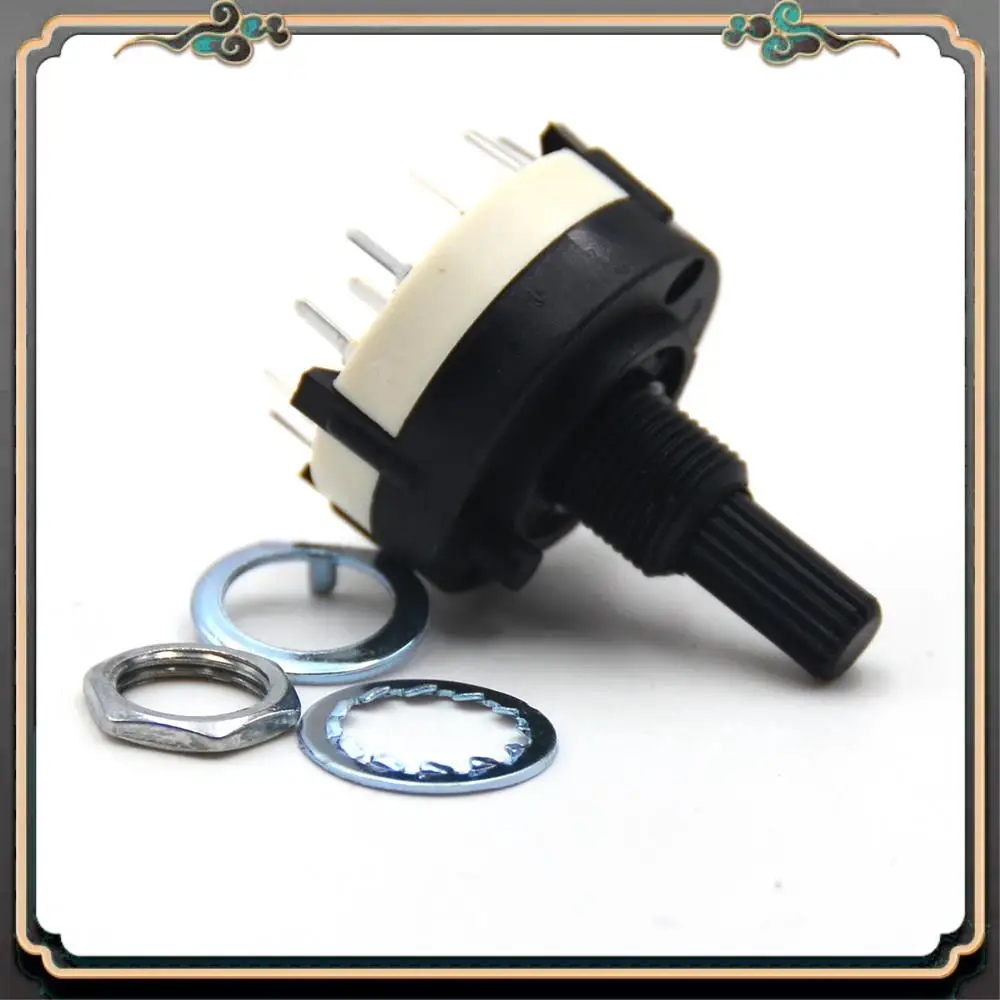 

4 Pole / 3 Way Rotary Switch Solder Terminal Band Selector Rotary Switch Standard Splined Shaft