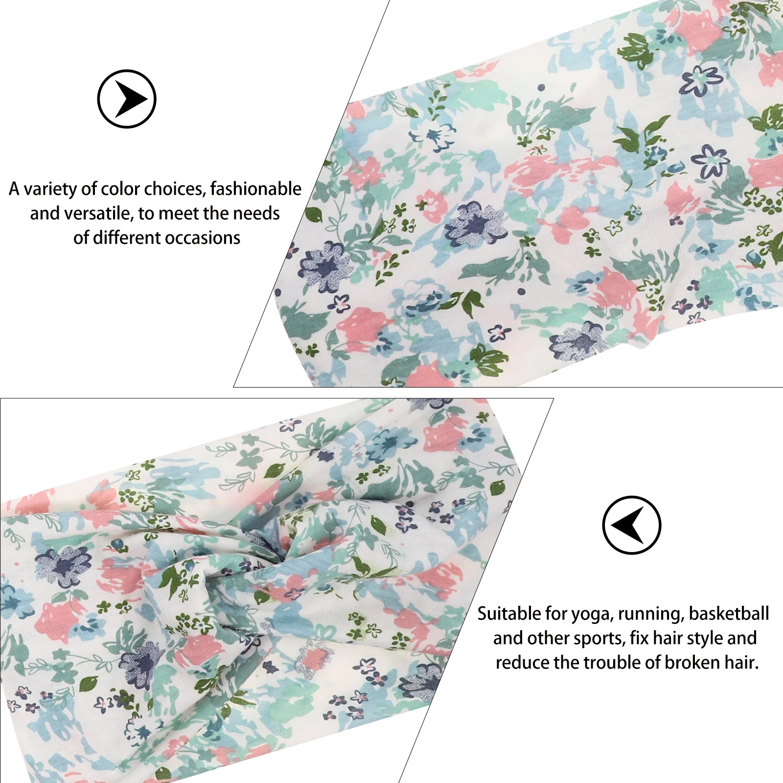 

4Pcs Sports Headbands for Women Non Slip Elastic Yoga Headbands Sweatbands for Workout Running Basketball Hair Accessories