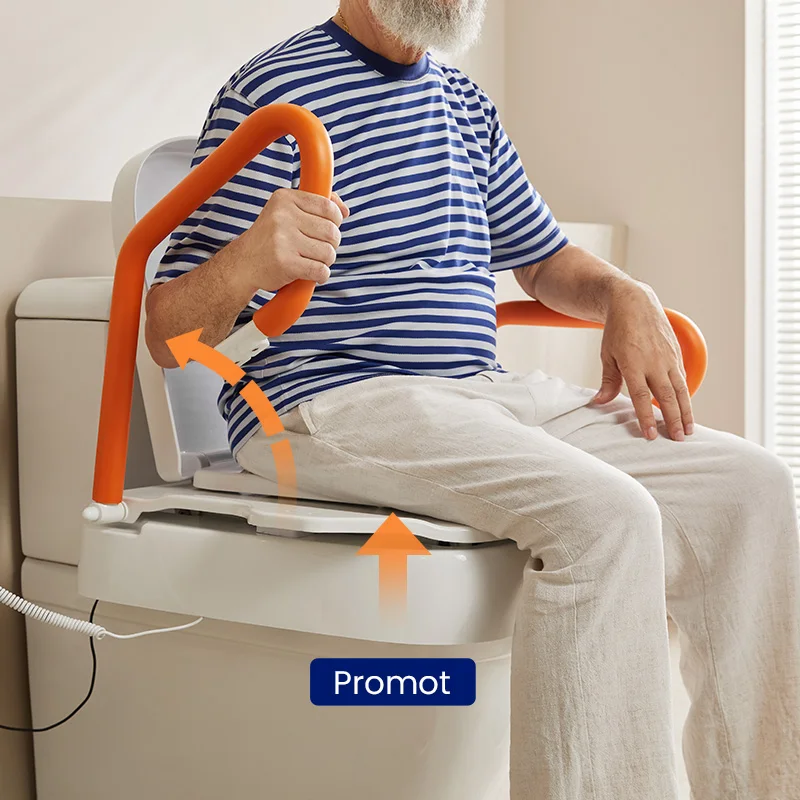 

Adjustable Height Foldable Electric Toilet Seat Chair Bathroom Safety Equipment for Elderly Mobility Support Disabled Recovery