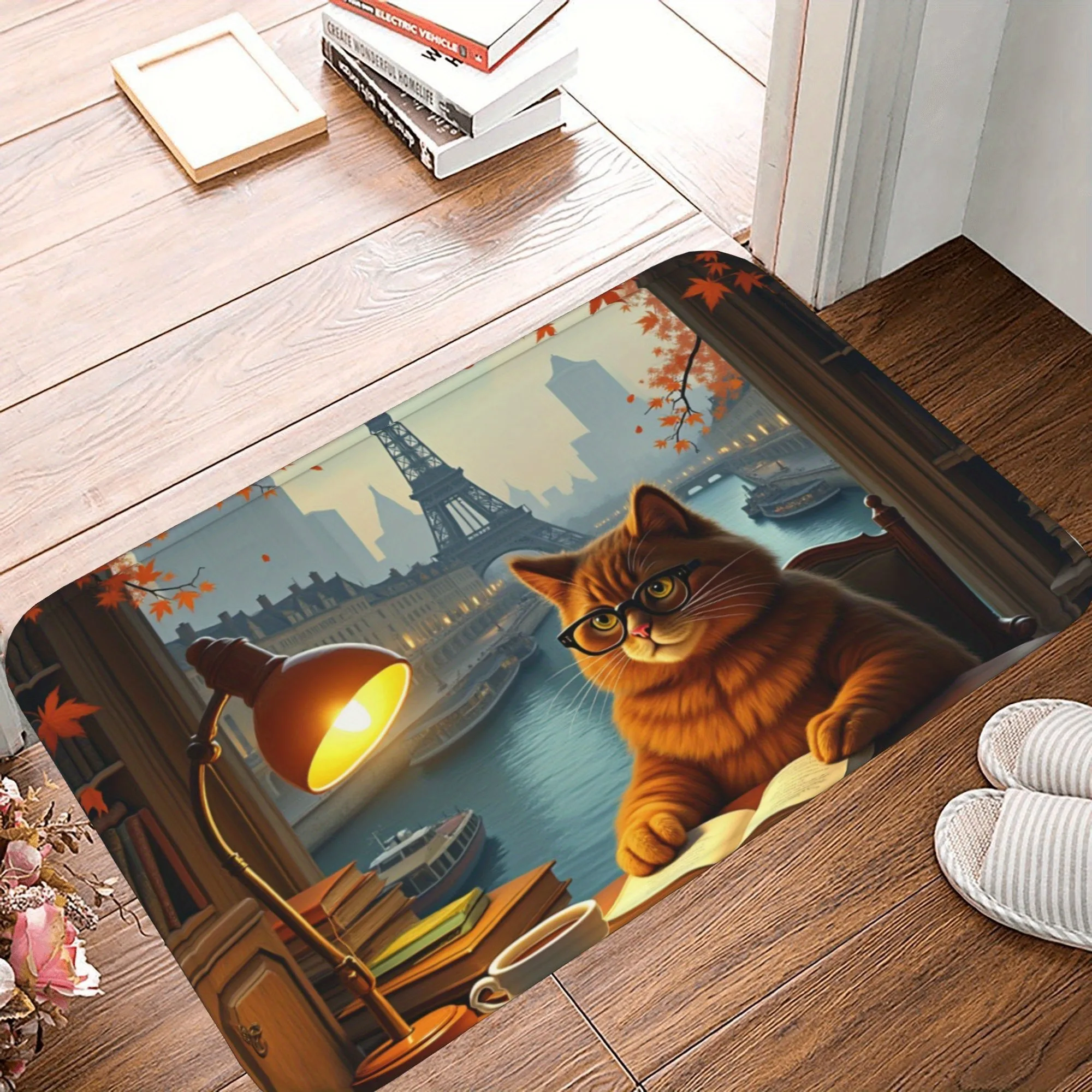 Alfombra de cocina con diseño de paisaje urbano parisino, alfombra antideslizante para puerta, diseño Pop, alfombra de baño, alfombra para el hogar, fregadero, decoración de lavandería, 1 ud.