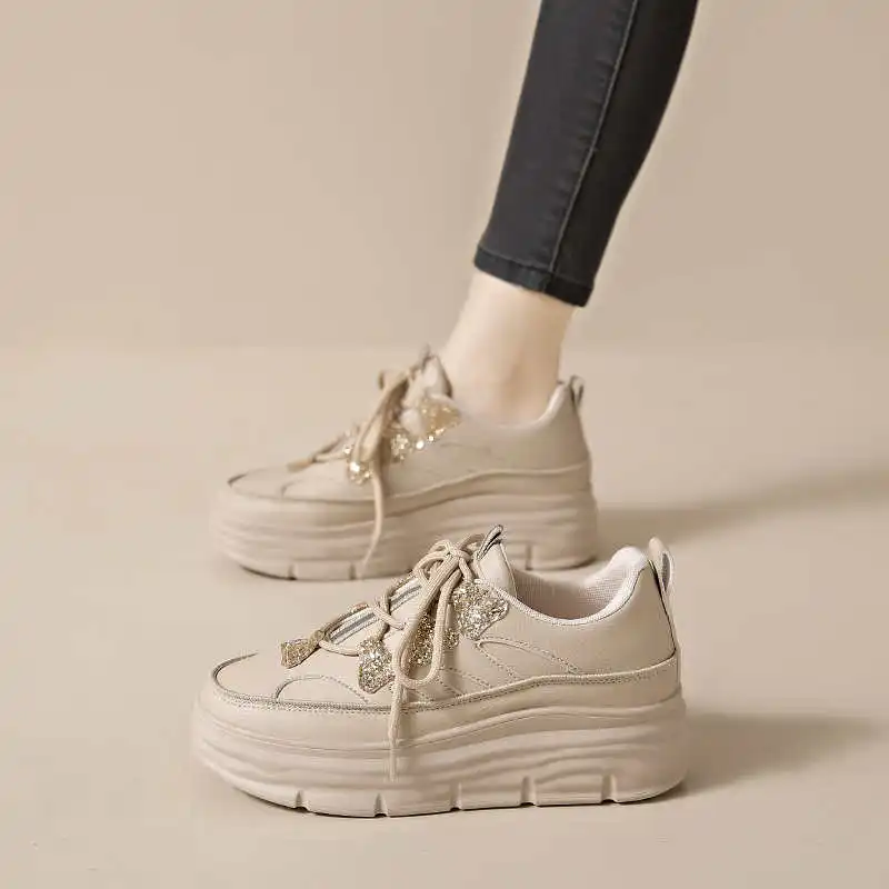 Legitimate Leather Outdoor Women Shoes Sneakers Chunky Womens Loafer Women's Sneakers Men Sport Model Link Vip Chassure