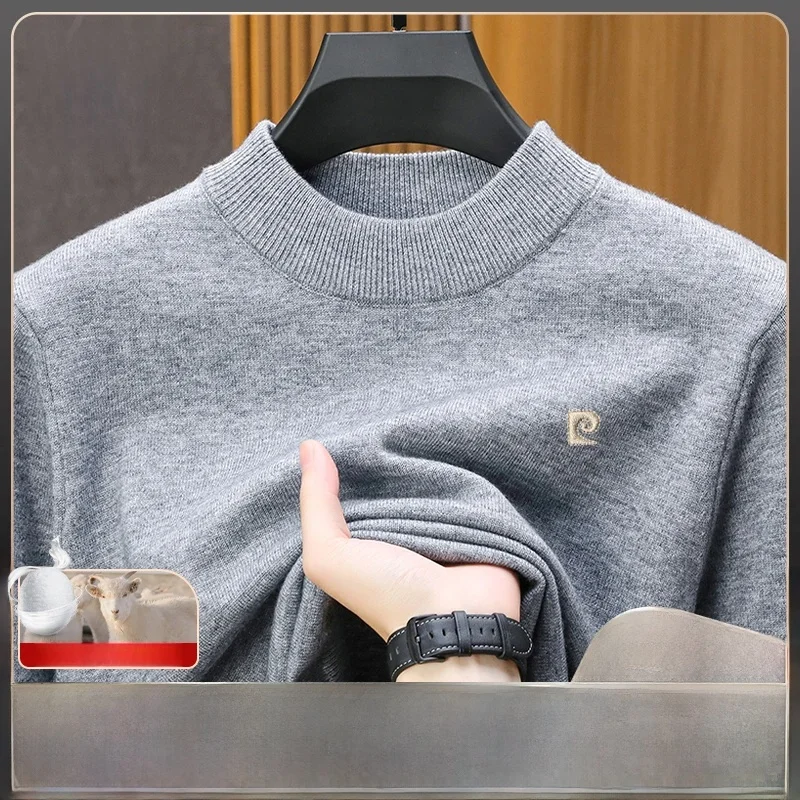 

Pierre Cardin Роскошный мужской вязаный свитер Camere Thiened f с высоким воротником, осенне-зимнее шерстяное нижнее белье Faion Ci Sle