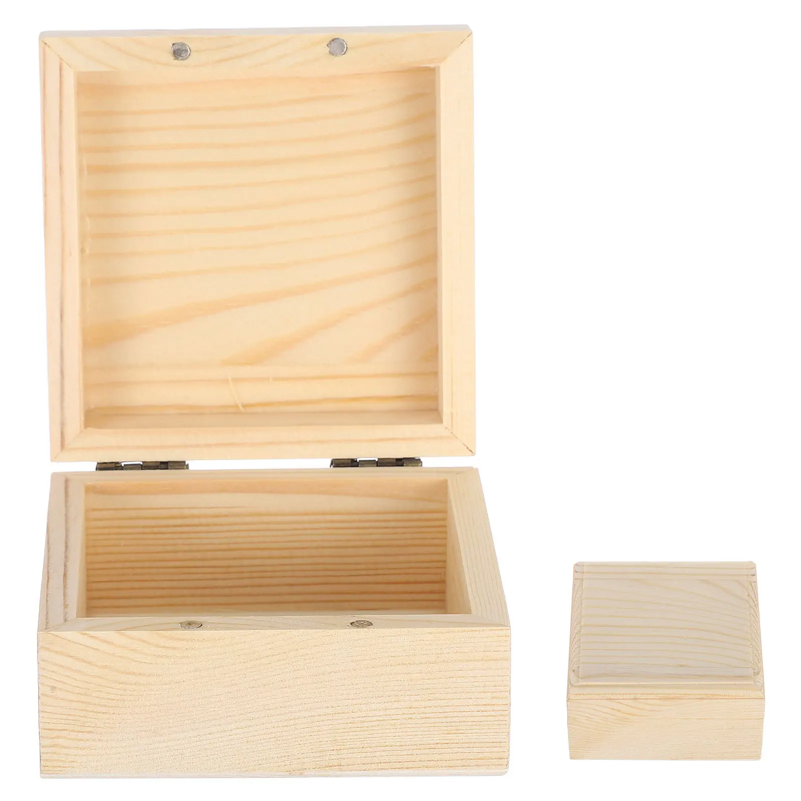 

Square Wood Box with Magnetic Closure for Jewelry Storage Organizing Case Small Trinkets Container Wooden Chest Box Decorative