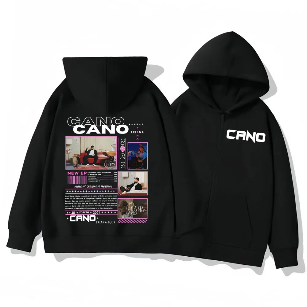 

Rapper Cano Triana Tour 2025 Zipper Hoodie Men Women Hip Hop Fashion Zip Up Pullovers High Quality Fleece Oversized Sweatshirts