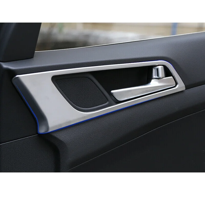 Car Inner Door Handle Bowl Covers Trims Stickers for Hyundai Tucson TL 2016 2017 2018 2019 2020 2021 ABS Carbon Fiber/Chrome