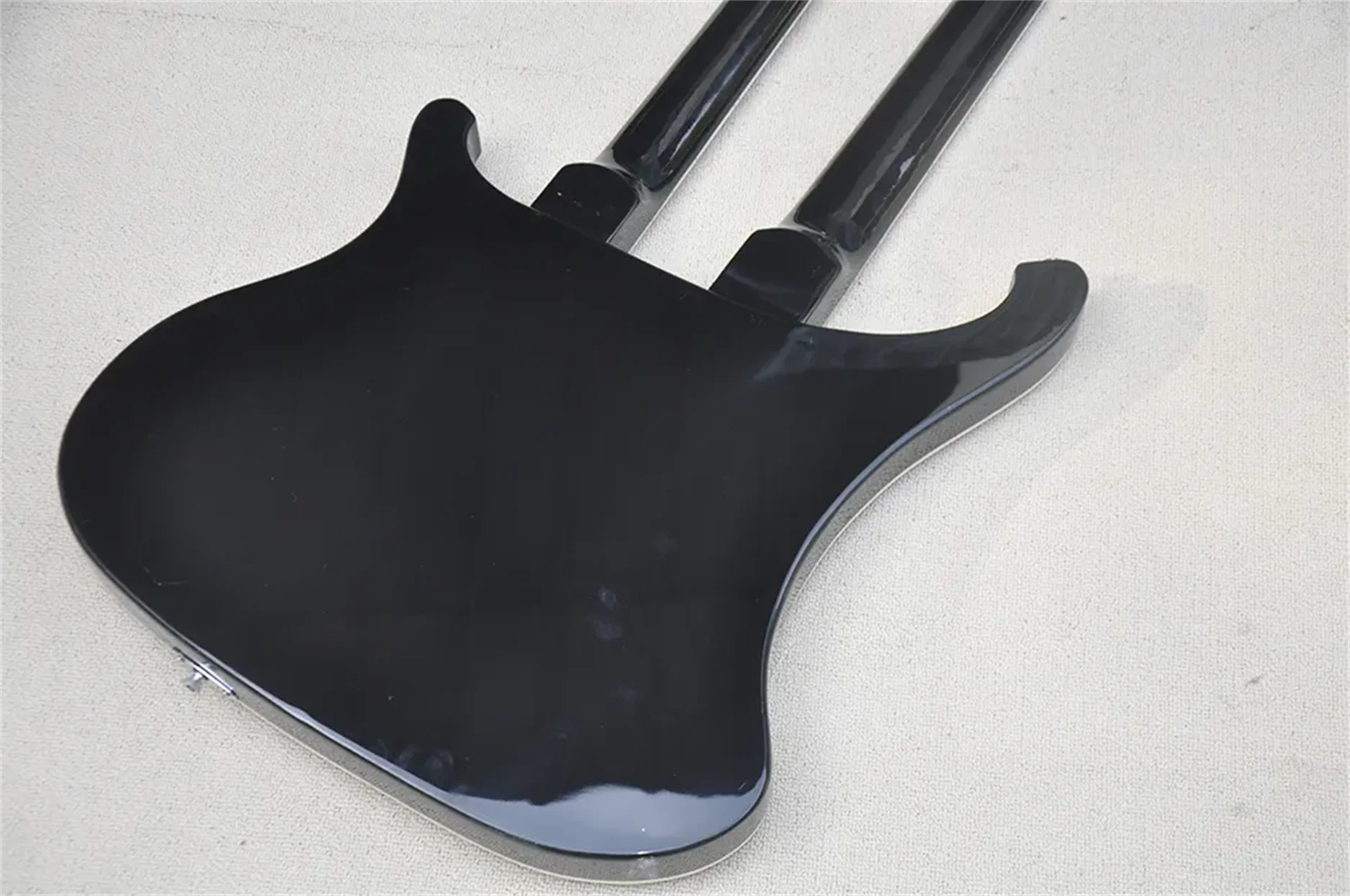 Black 4 and 6 strings double neck Ricken electric guitar with black pickguard Can be customized