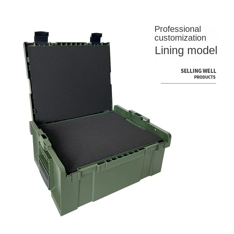 Caja impermeable para herramientas de coche, caja de plástico de almacenamiento profesional de alta resistencia empalmable, caja de herramientas