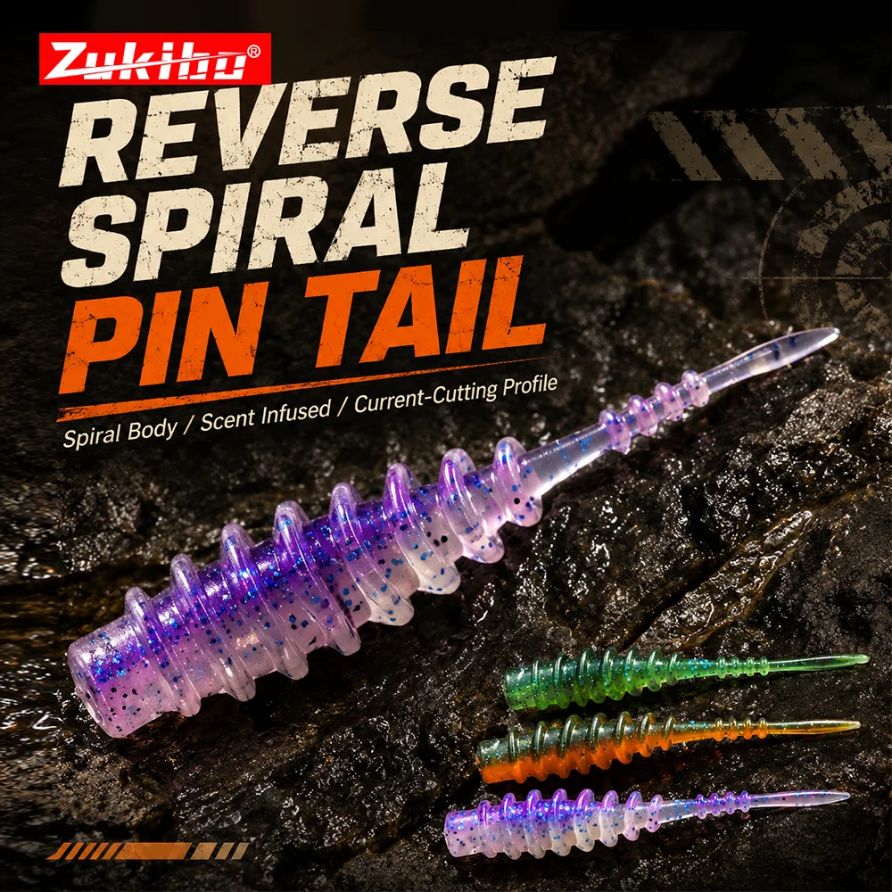 

ZUKIBO Floating Needle Tail Soft Lure TPE Ribbed Worm Fishing Lure Drop Shot Bait for Bass Mandarin Culter Fishing Tackle