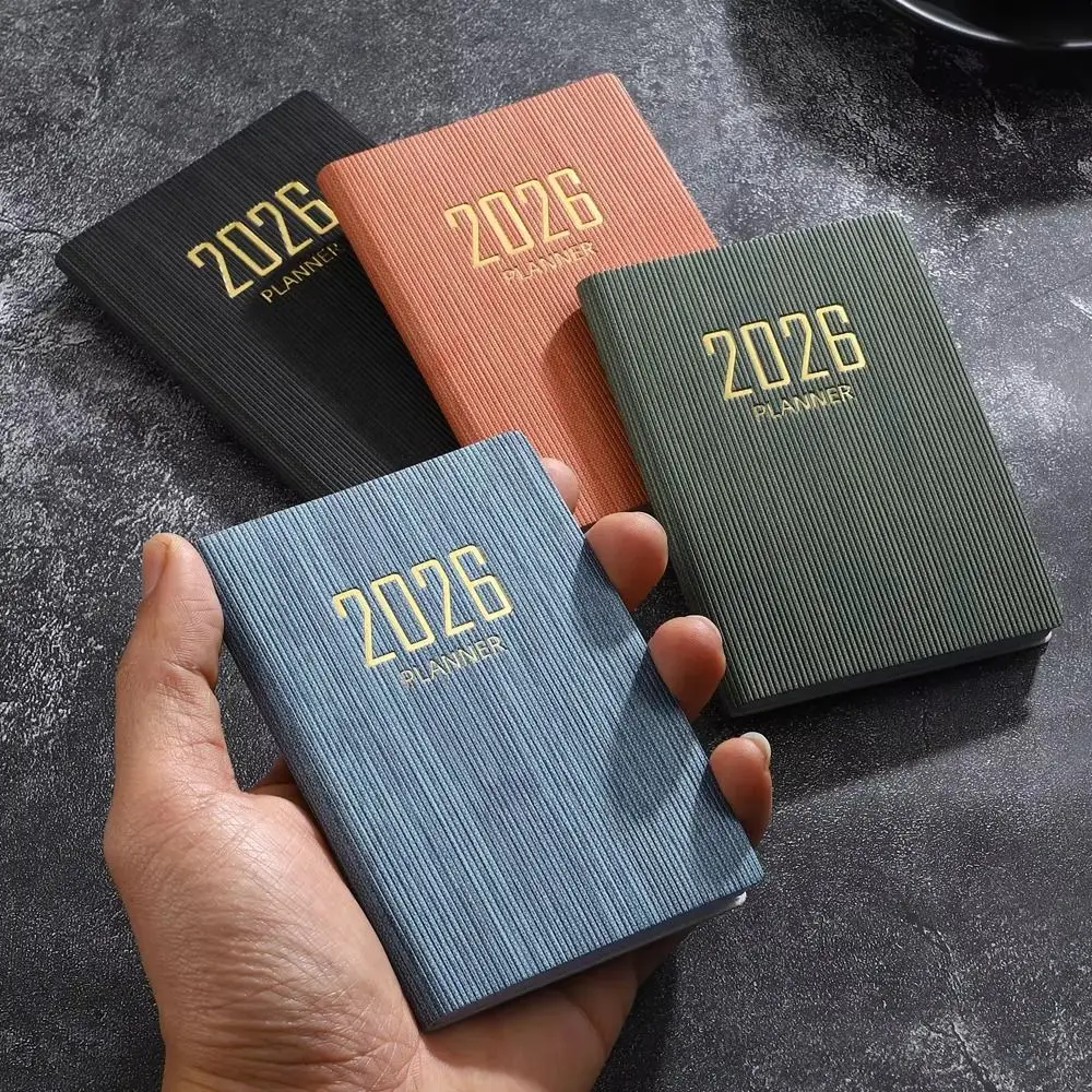 2Pcs 2026 A7 Planner Book 64 Sheets 128 Page Mini Portable Weekly Planner Thin Design English Version Pocket Diary