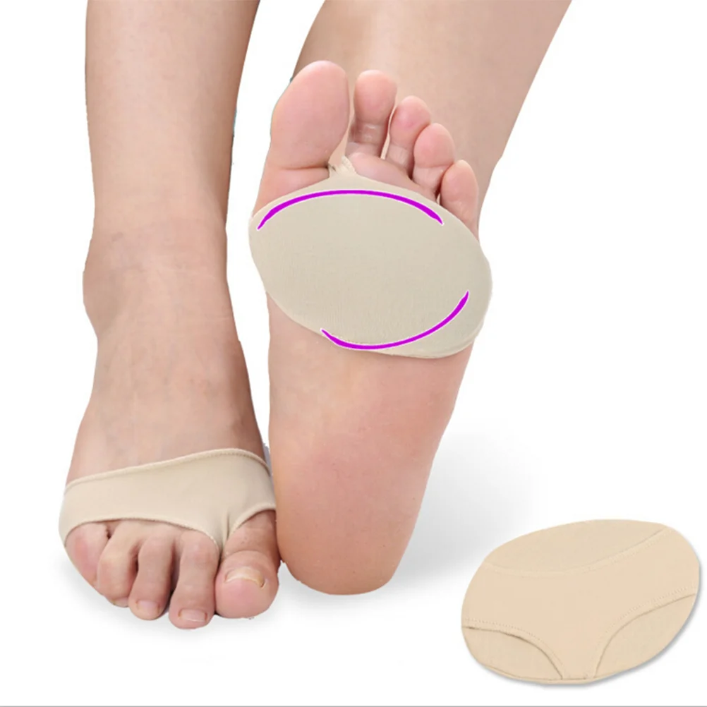 1 Pair 2 Holes Silicone Gel Heel Pads Forefoot Half Yard Pads Anti-Slip Pads Forefoot Arch Support High-heeled Shoes Insoles - M