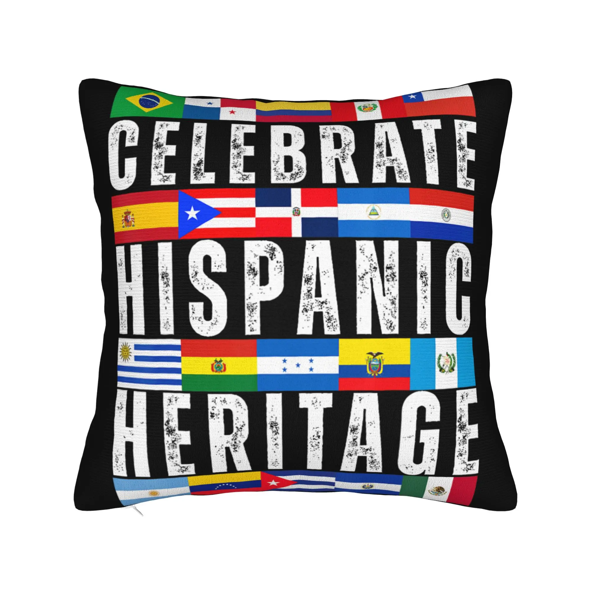 Pillow Case Hispanic Countries Flags Celebrate Hispanic Heritage Month Soft  Pillow Cover For Sofa Home Retro Trendy Pillowcases