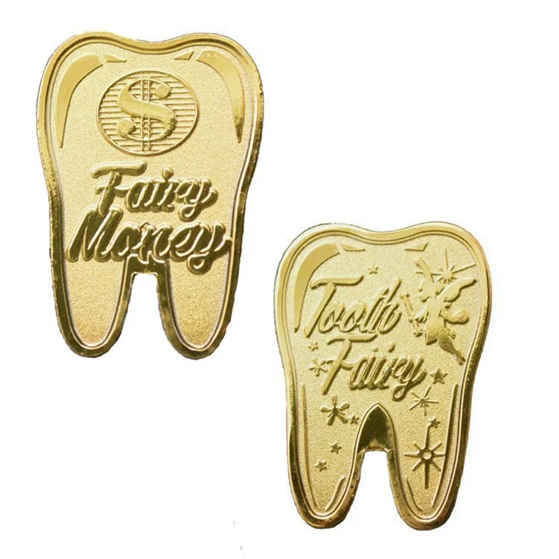 New Tooth Fairy Coins for Children Gold Plated Medal Embossed Collectible Coins Commemorative Collection for Decoration