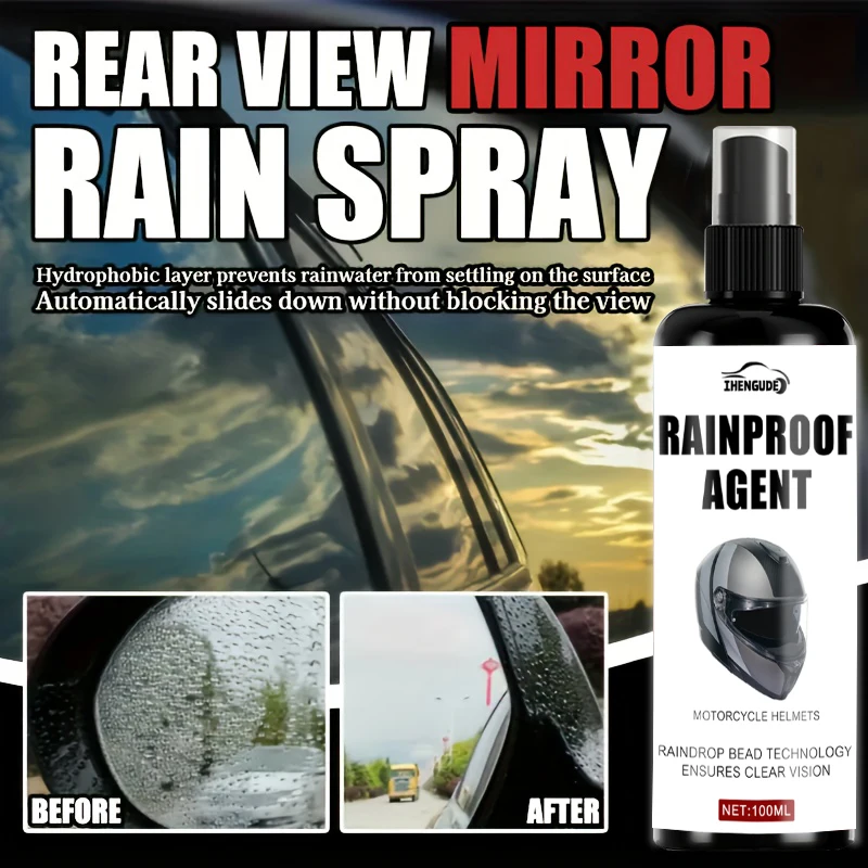 High-Quality Spray Coating for Motorcycle Helmets - Uv Protection Against Water Molecules and Waterproof Treatment, Rain Bead Technology, Ensures Clear Vision, Universal Liquid Wax Coating, Anti-Fog Agent