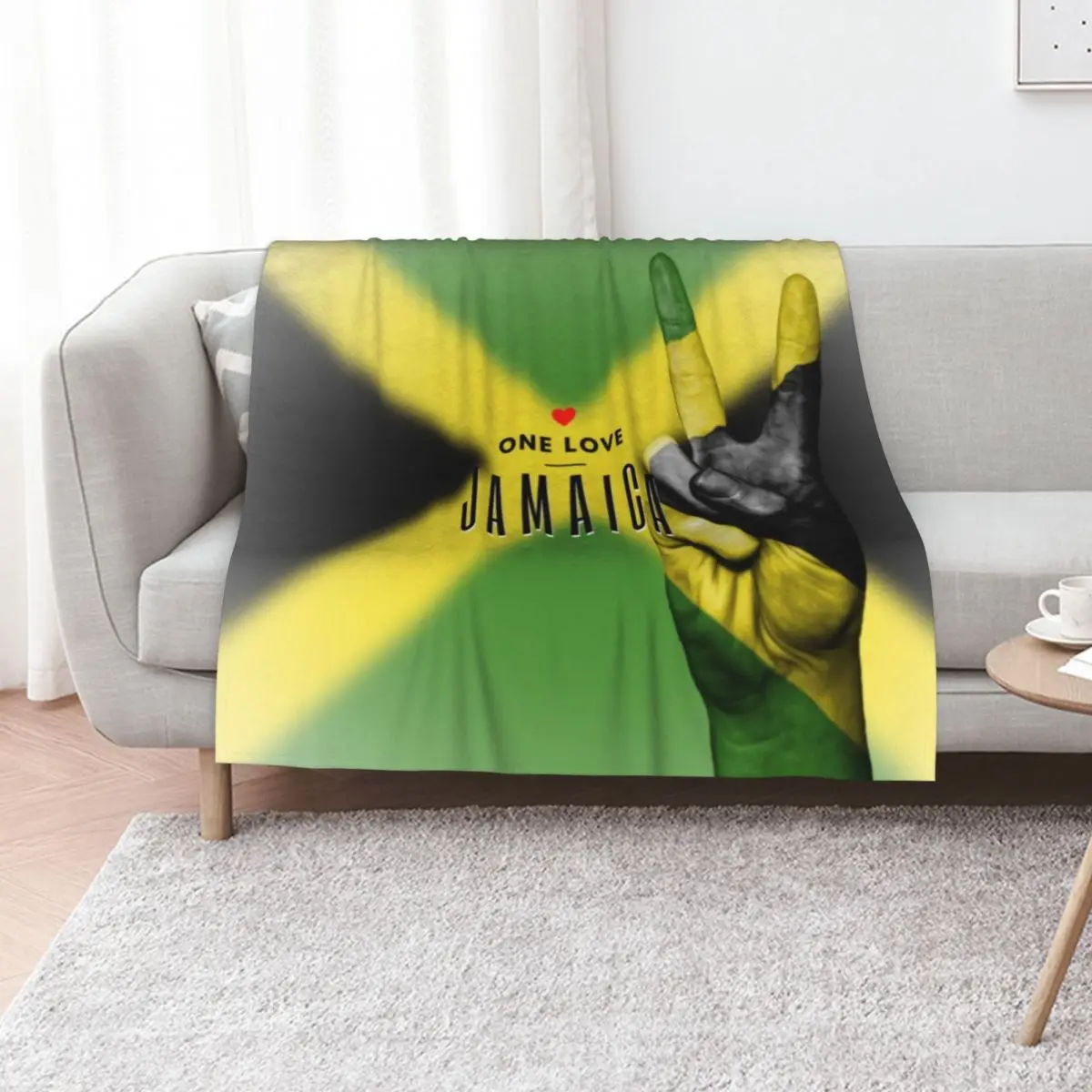 

One Love Jamaica Throw Blanket funny gift heavy to sleep bed plaid Moving Blankets