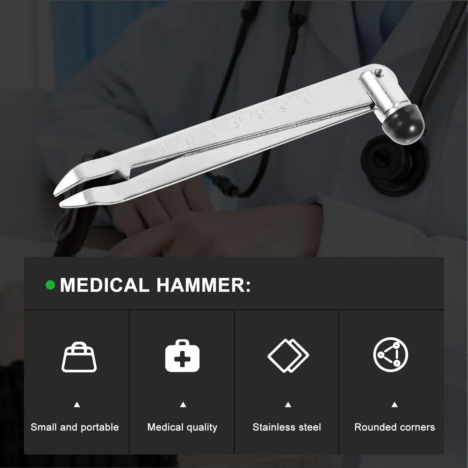 

Портативный перкуссионный рефлекторный молоток премиум-класса для диагностики нервов, мышц и поверхностных абдоминальных мышц