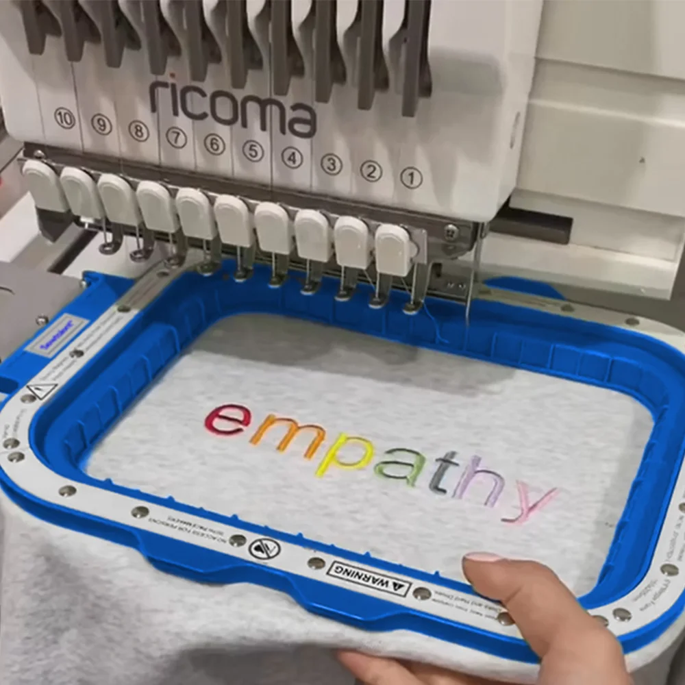 Ricoma Creator EM1010-7S/10S embroidery machine with Sewtalent Magnetic Mighty Hoop HoopMaster Embroidery Hoop MaggieFrame
