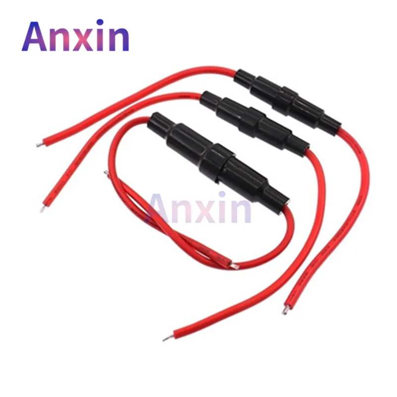 

5/10PCS 5*20mm 6*30mm Fuse Holder With Wire Black Insurance Tube Socket Fuse Clamp Box 5A 10A 20A 250V AC Glass Tube
