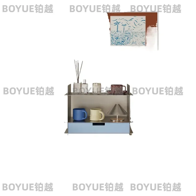 Stainless Steel Coffee Cup Shelf Anti Fingerprint Water Bar Organizer for Bath Desk Cosmetics Perfume Storage Rack