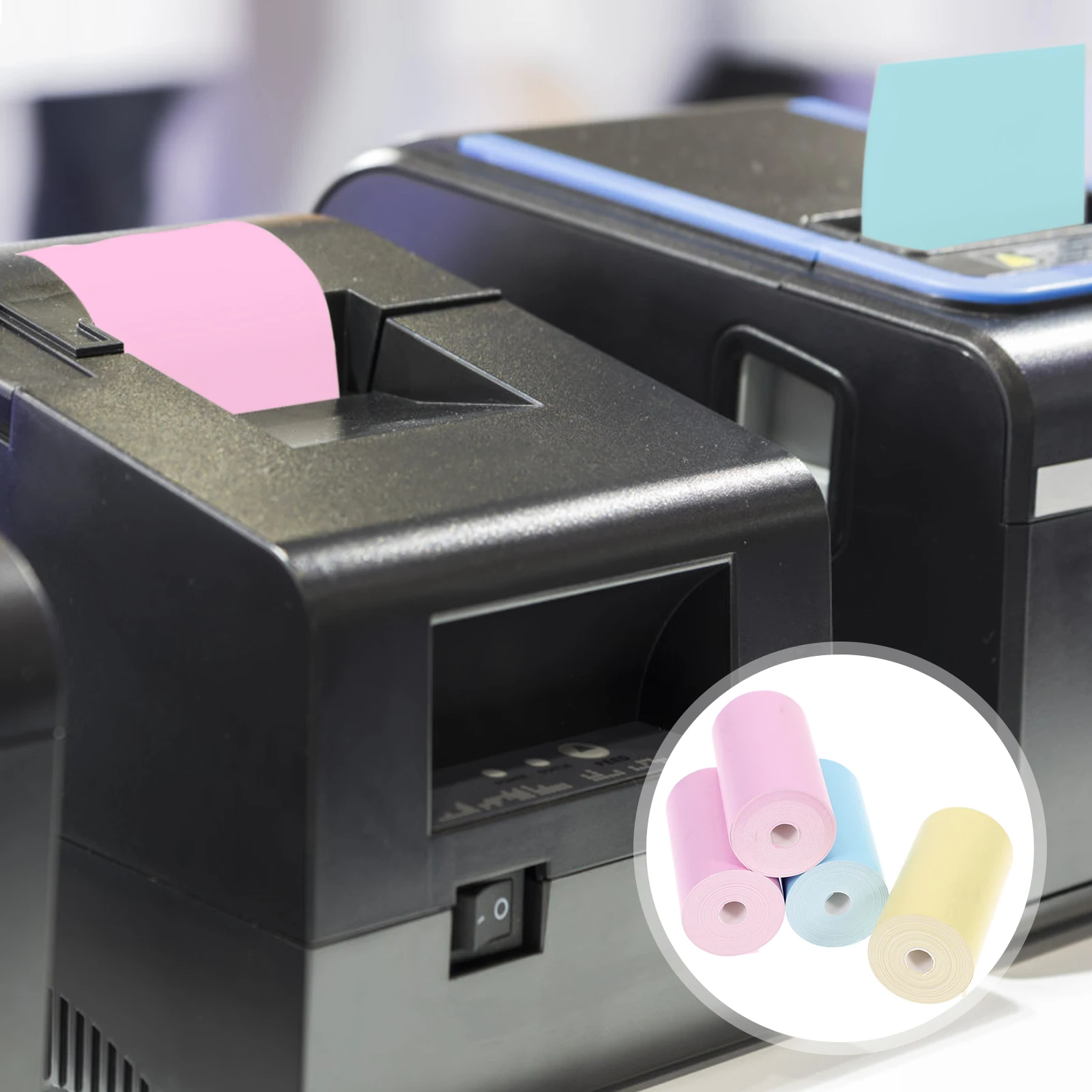 4pcs Colorful Thermal Printable Sticker Paper Roll Self Adhesive Printing Paper Oil Water Resistant Smooth Surface For