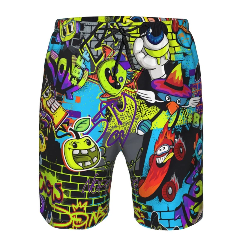 Vintage 80s 90s Memphis Swim Trunks Men Summer Surf Board Shorts Swimsuit homme 2023 New 3D Printed ropa hombre Cool Short Pants