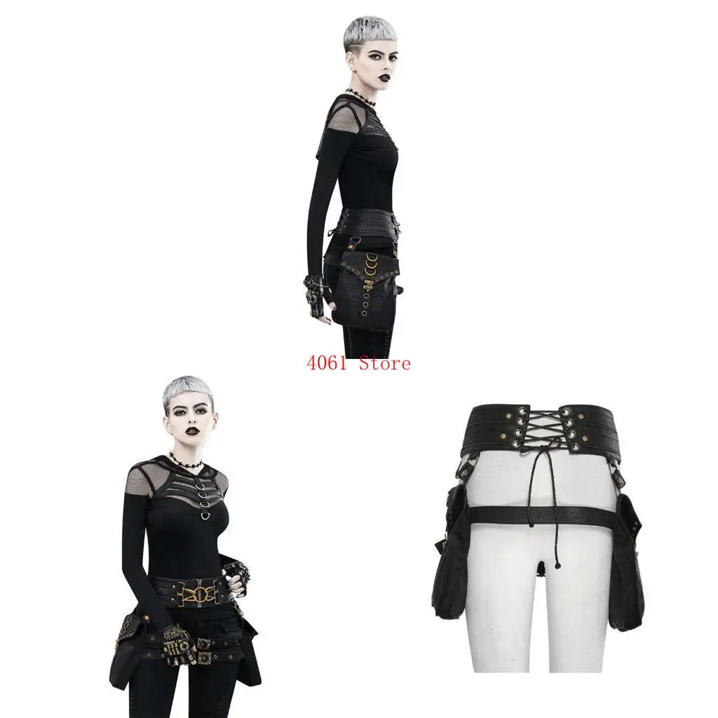 

Gothic Waist Bag Phone Pouches Fanny Pack Punk Belt Bag for Fashion