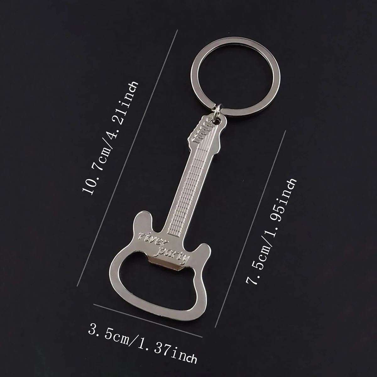 1pc-Guitar-Inspired Keychain Bottle Opener – Stylish Multi-Tool Key Ring, Durable, Perfect Casual Gift for Music Enthusiasts