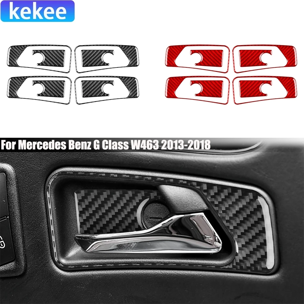 

Carbon Fiber Door Handle Set Decorative Cover Sticker Car Accessories Interior Trim For Mercedes Benz G Class W463 2013-2018