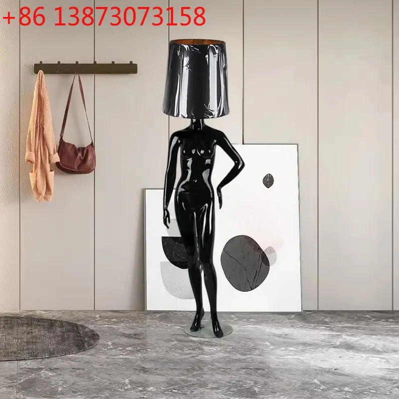Creative Nordic shooting lighting display model FRP model men and women full body lighting human body