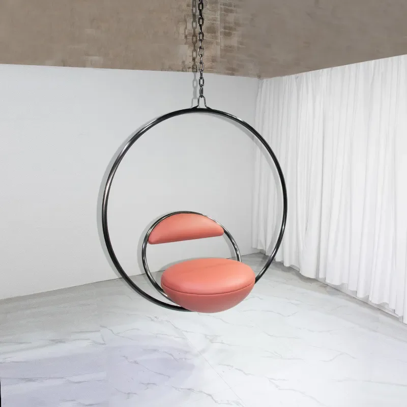 Single Rocking Chair Sofa Swing Indoor Balcony Hanging Basket Leisure Leather Hanging Chair Bedroom Girl Chair