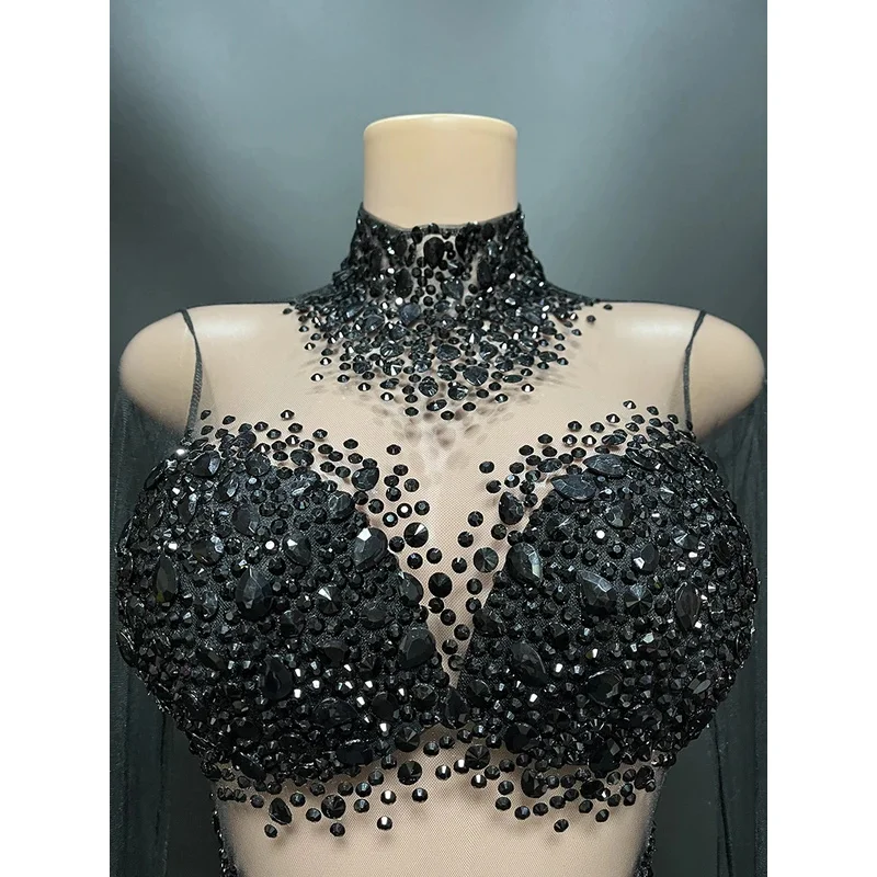 

NewSparkly Crystals Leotard Sexy See ThroughCrystal Bodvsuit Dance Costume WomenNightclub Party Birthday Outfit Show StageWear20