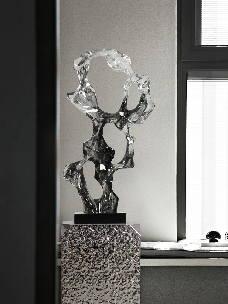 

81cm Home Decor Abstract Transparent Chinese Luxury Sculpture Decorations, Art Decor Crafts Entrance,Living Room,Hotel Lobby