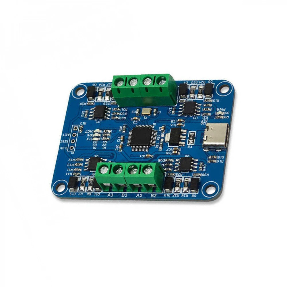 CH344Q USB to 4-Way RS485 Communication Module Low Power consumption Half-Duplex Signal Transmission with Indicator Light