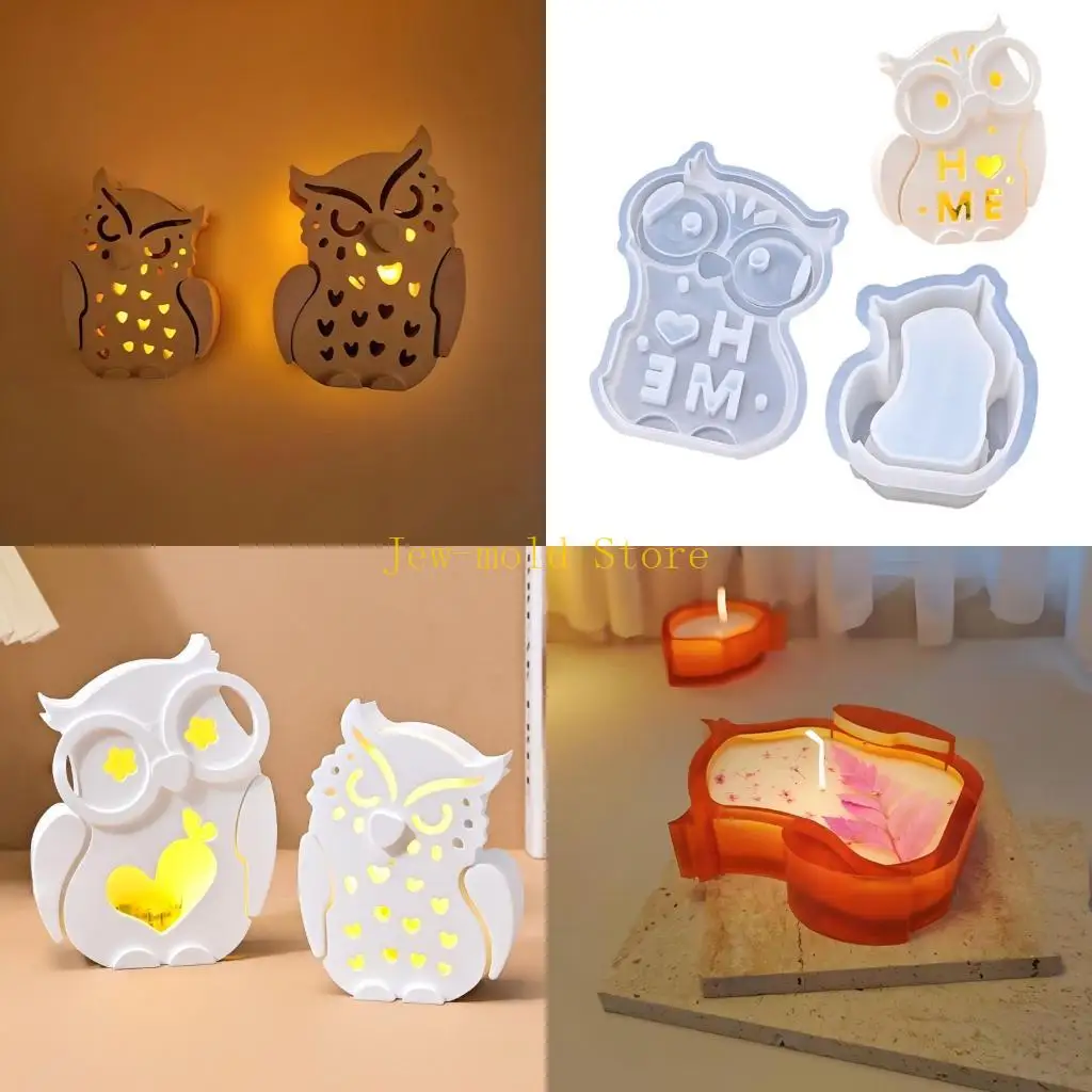 

C71B Creative Owl Lamp Shade Silicone Template Handmade Decors Crafting Essential