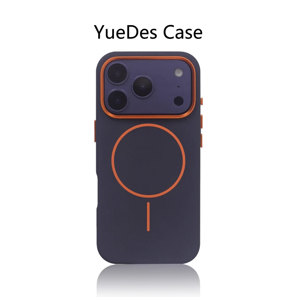 

Fashion Elephant Texture PU Leather For Magsafe Case For iPhone 17 Pro Max Air 16 15 13 14 Metal Lens Magnetic Anti-Drop Cover