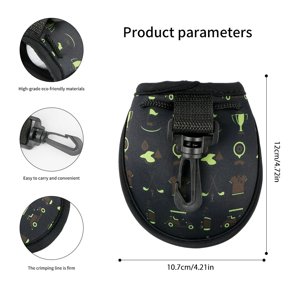 النيوبرين جولف الكرة الحقيبة ، أكياس التخزين مع مشبك معدني ، هوك شنق على الخصر ، جولف الكرة تحمل حقيبة ، تخزين الحقيبة للرياضة