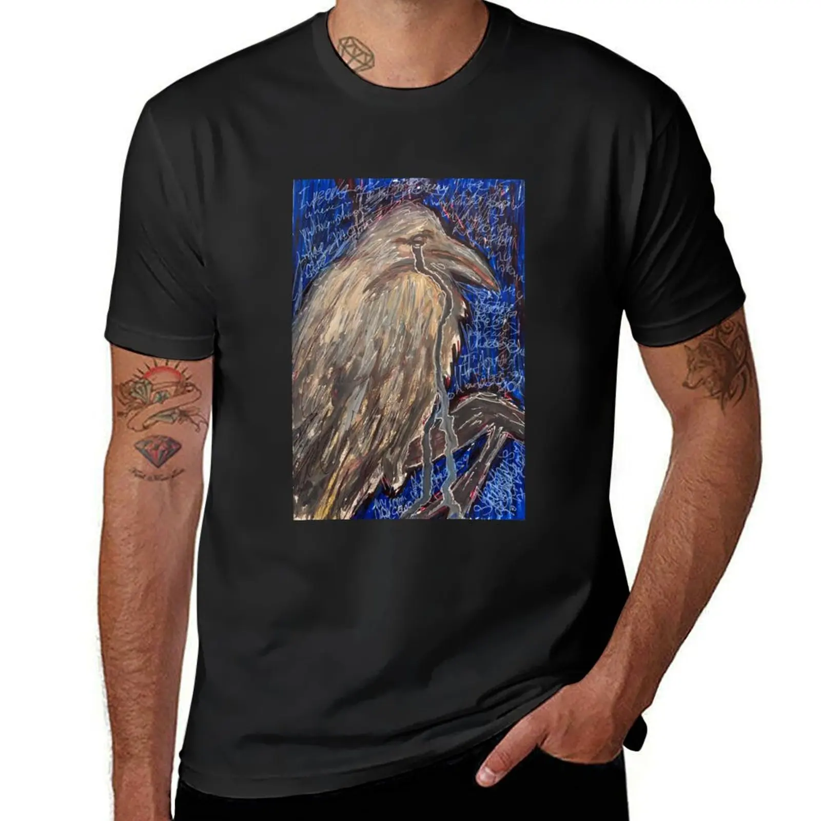 The Crying Crow T-Shirt aesthetic clothes anime men clothes