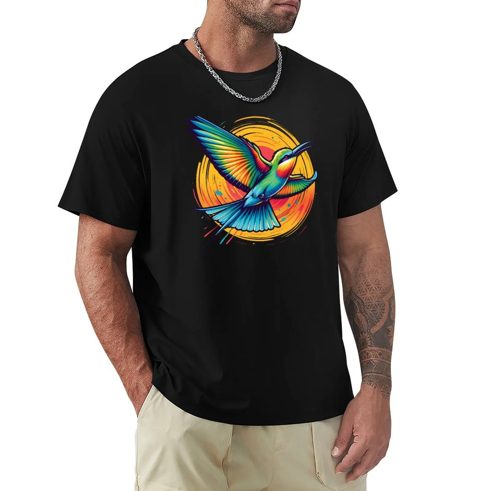 

Rainbow Bee-eater 2 T-Shirt Lightweight Basic Short Sleeve Shirt