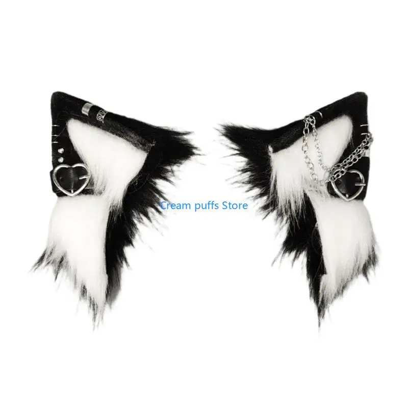 50LE Fun And Stylish Helmet Cats Ears Accessory Lovely Headpiece For Motorcycle Ski And Skateboard Helmets