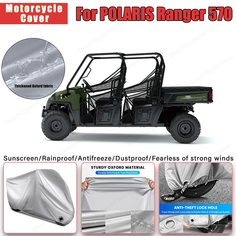 

For POLARIS Ranger 570 No Ear Motorcycle Cover -Outdoor Full Body Protection, Waterproof Dustproof Sunscreen Accessory