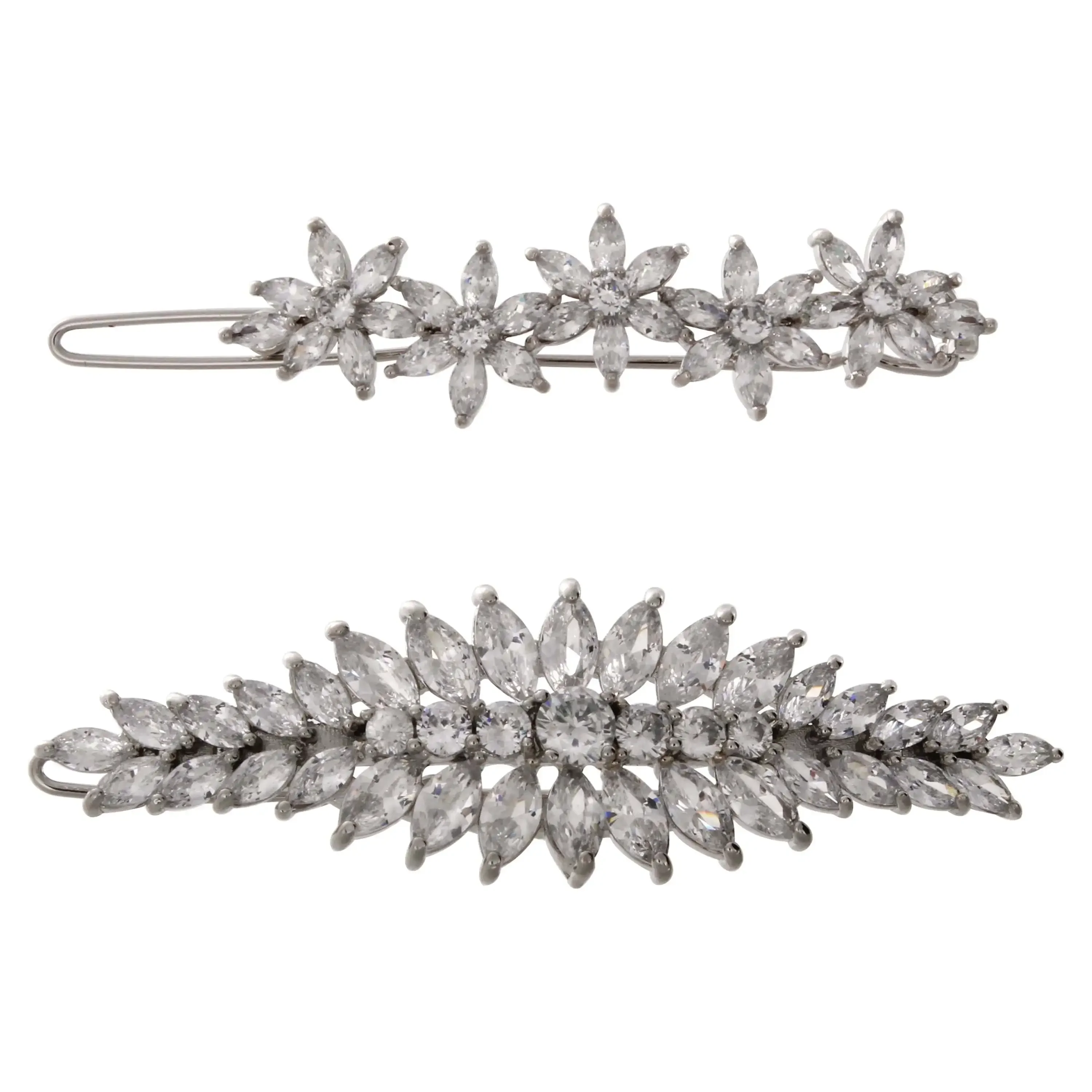 

Fine Silver Plated Cubic Zirconia Barrette Set The highest quality materials Exquisite