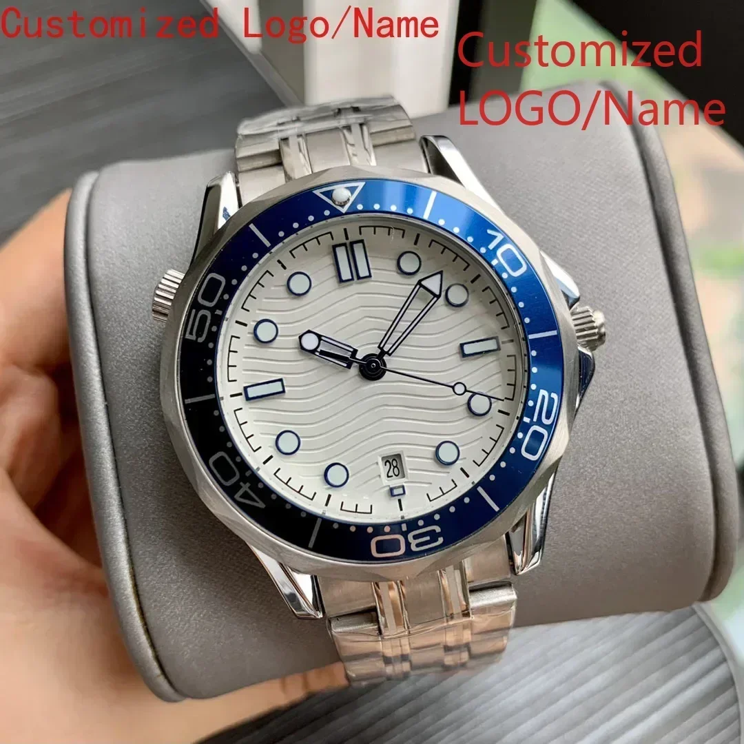 

A88 Store Men Automatic Mechanical Watches Stainless Steel Bracelet Casual Calendar Black Blue Ceramic Wristwatch Customized