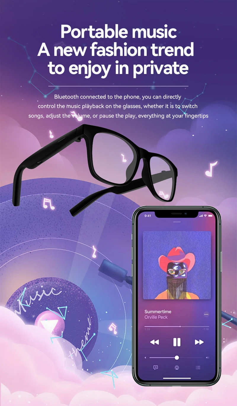 Nowe Inteligentne Bezprzewodowe Okulary Bluetooth Słuchanie Muzyki Odbieranie Połączeń Męskie i Damskie Modne Okulary z Ochroną Przed Niebieskim Światłem 2025